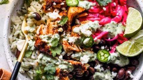 Fish Taco Bowls with Cilantro-Lime Rice